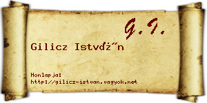 Gilicz István névjegykártya